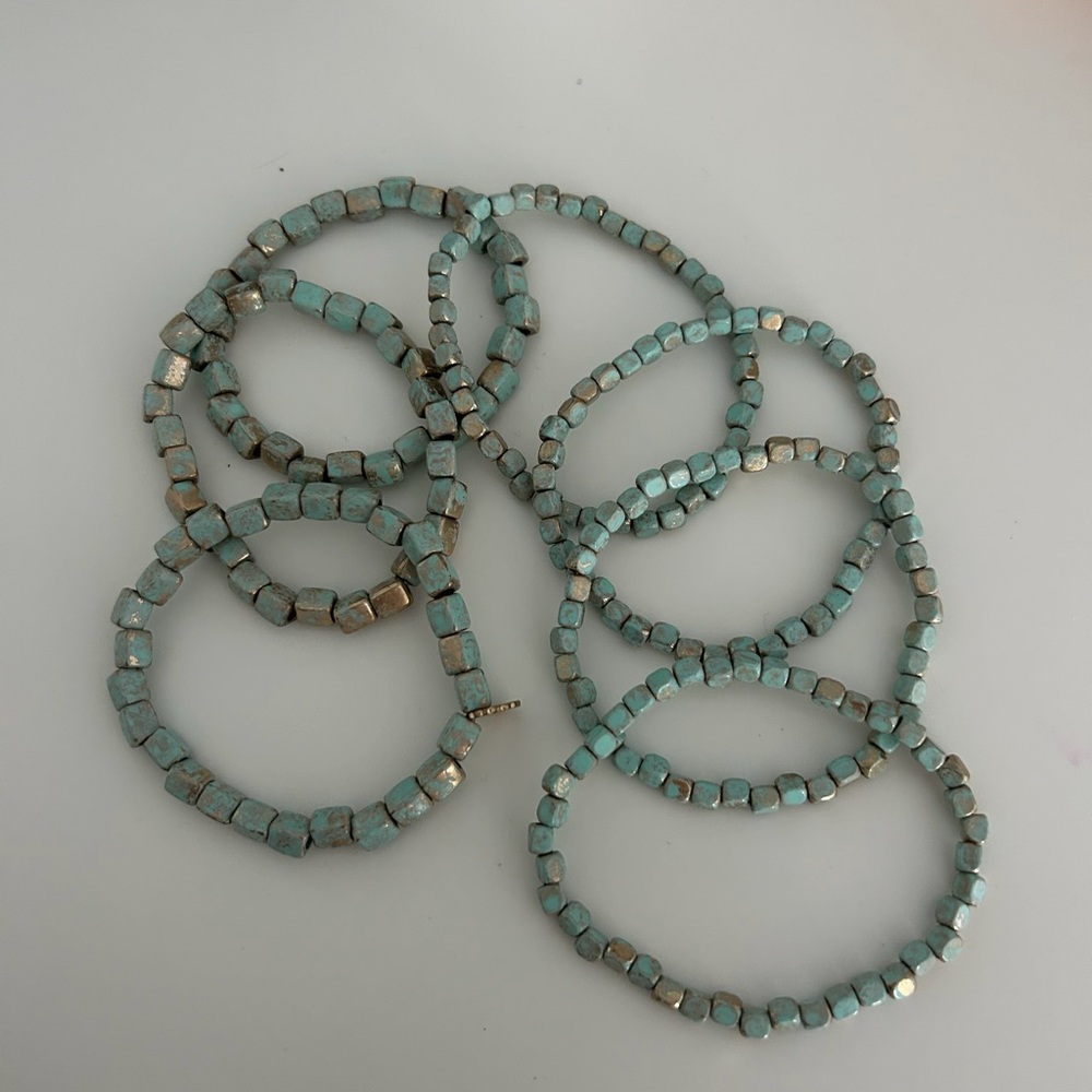 Elegant Turquoise and Gold Bracelet Set